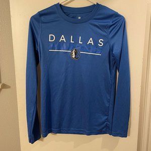 NBA Dallas Mavericks Blue Long Sleeve Shirt Size 10/12 Polyester